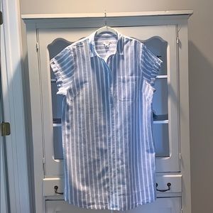 J. Crew Factory Striped Linen Shirtdress